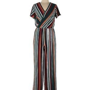 Size 4 striped jumpsuit, perfect for special occasions.